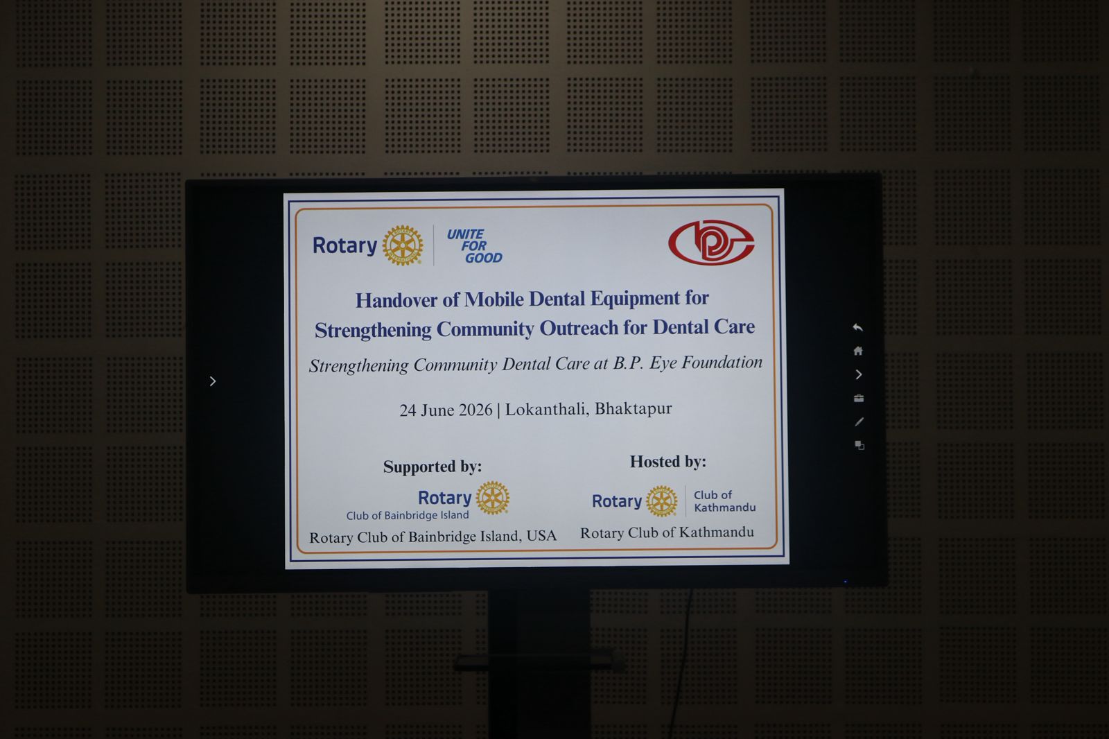 Mobile Dental Equipment Handover Program