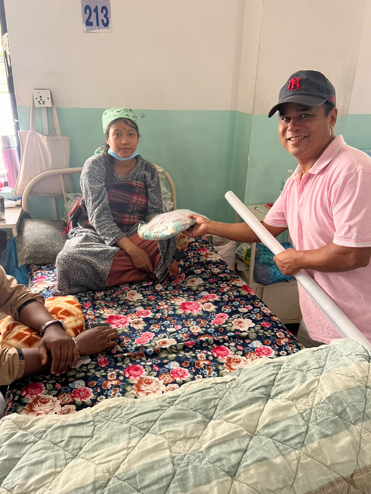 Warm cloth support to Newborn child at Prashutigriha, Paropakar Maternity and Women's Hospital