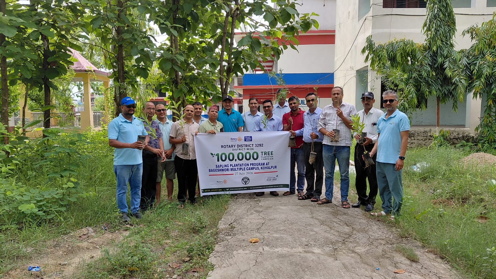 Green Campaign At Bageshwari Bahumukhi Campus, Artificial Limb Support to Female Student