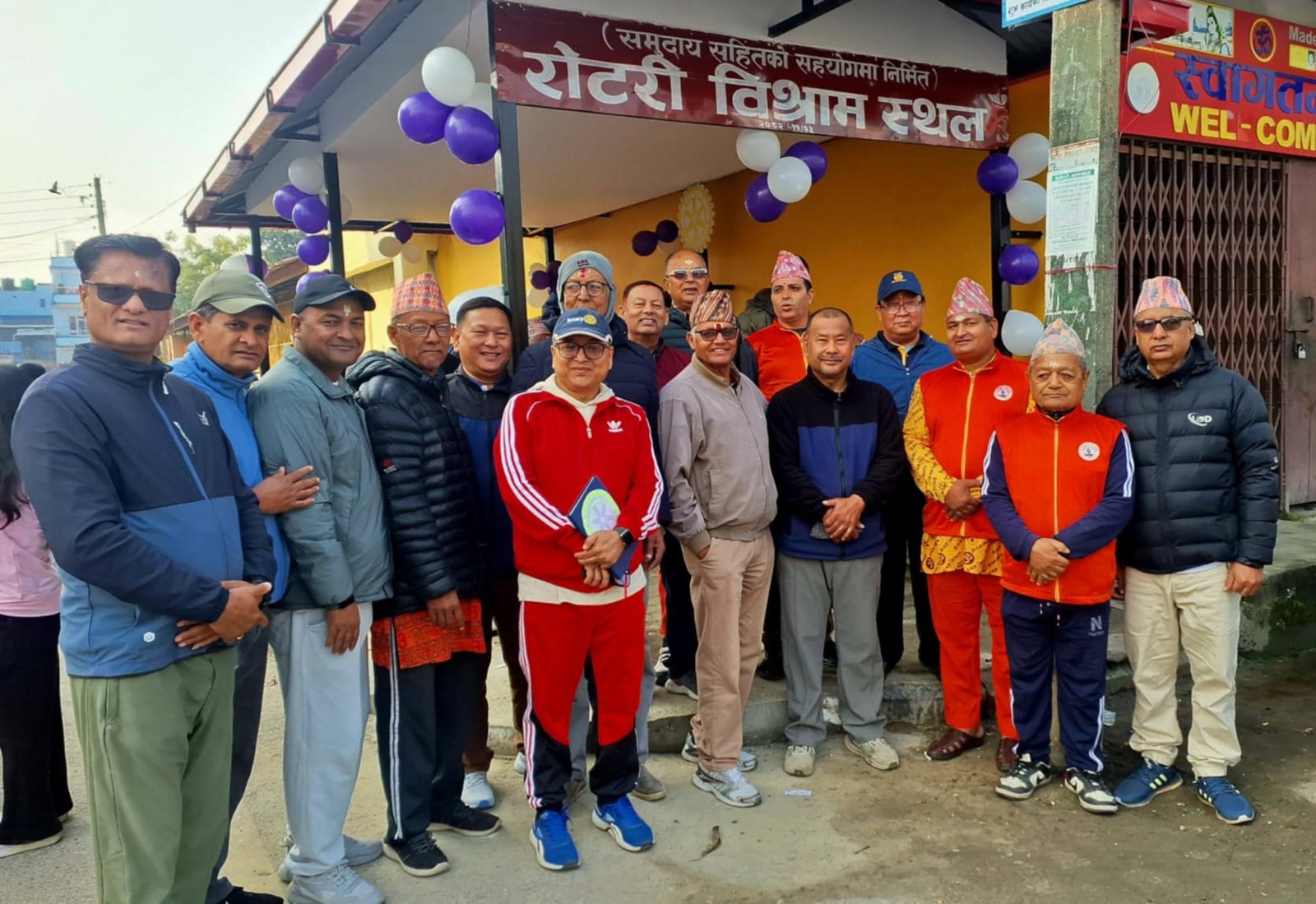 Construction of Rotary Waiting Shed